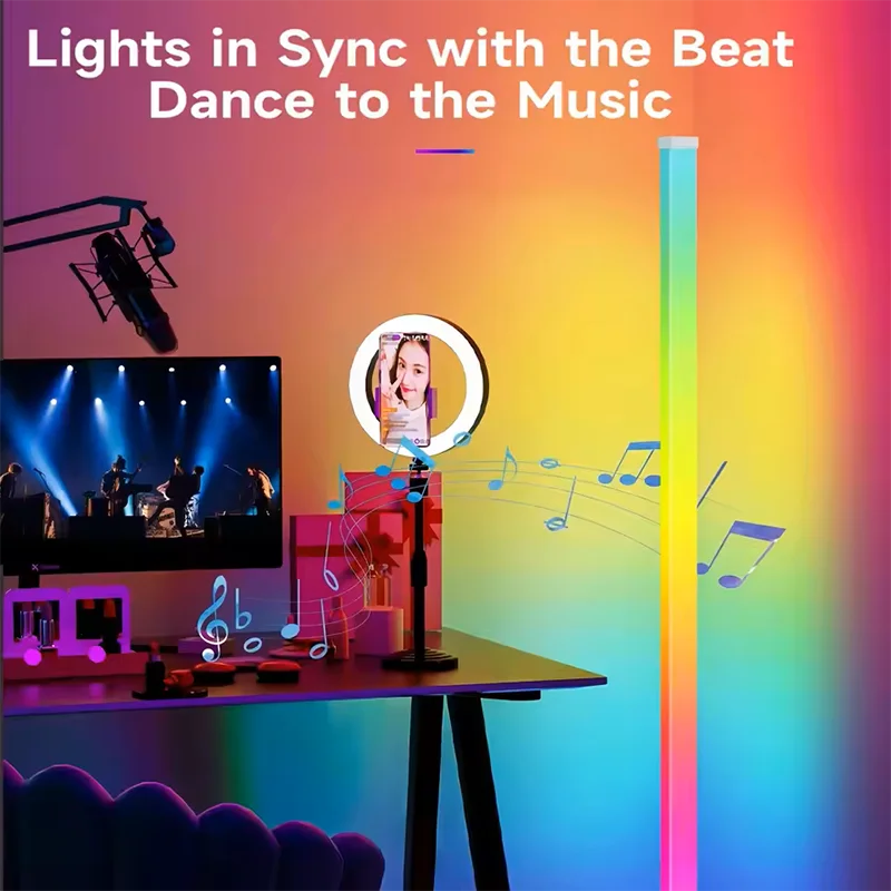 GlowBeam™ RGB Corner Lamp – LED Color‑Changing Floor Light for Aesthetic Room & TikTok Setup
